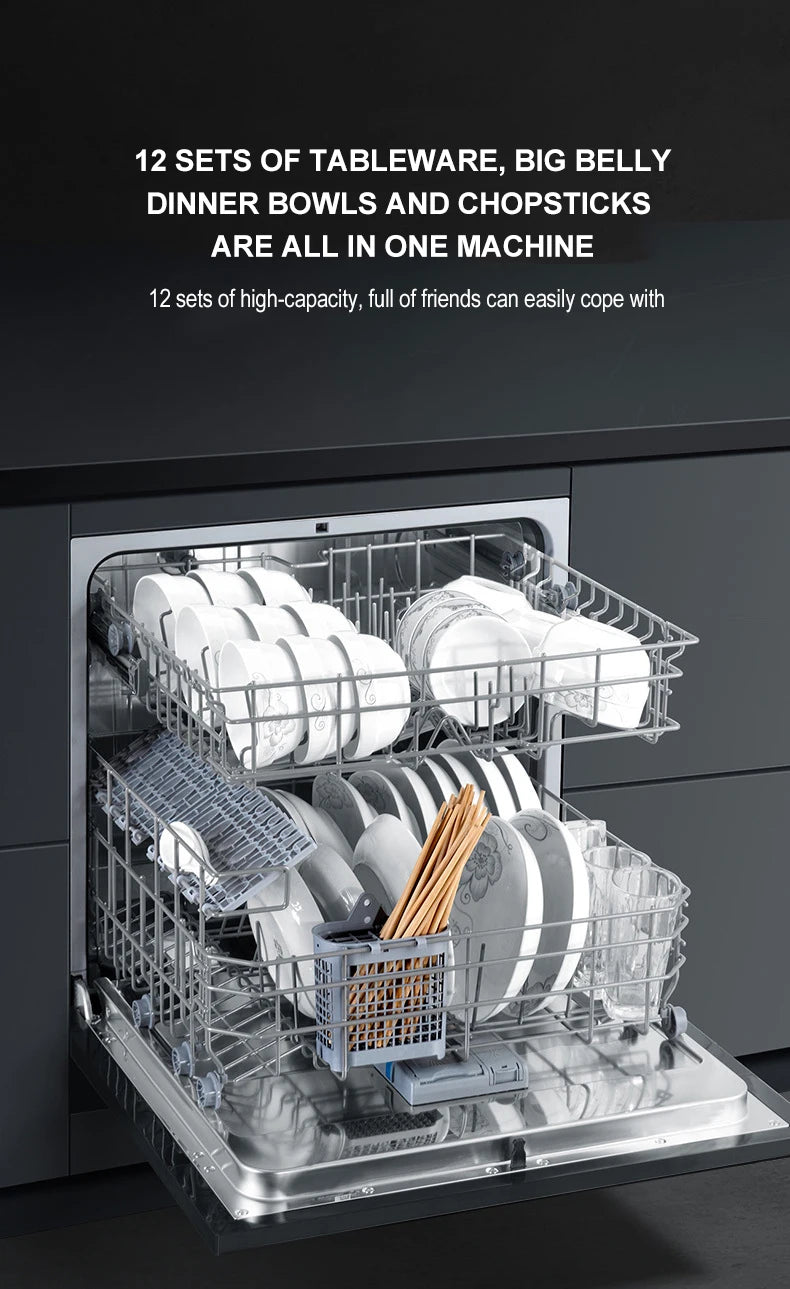 12 Sets Of Built-In Dishwashers Large Capacity Stainless