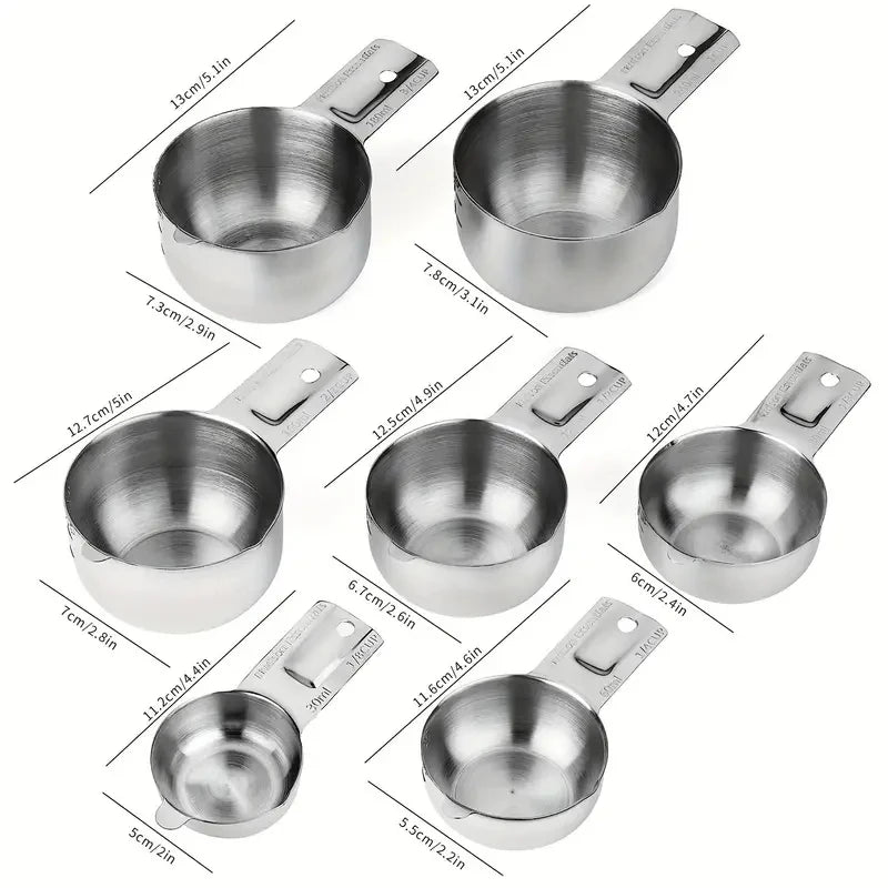 7pcs/Set Metal Measuring Cup Sets Stackable Measuring Cups