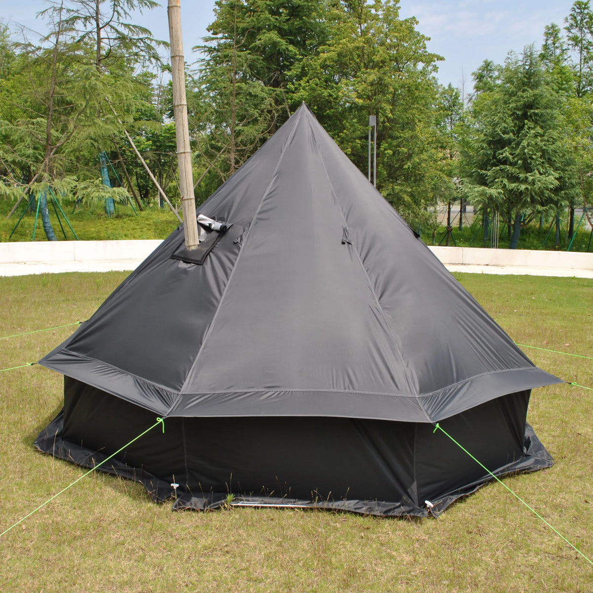Person Large Pyramid Tent Four Seasons Camping Chimney