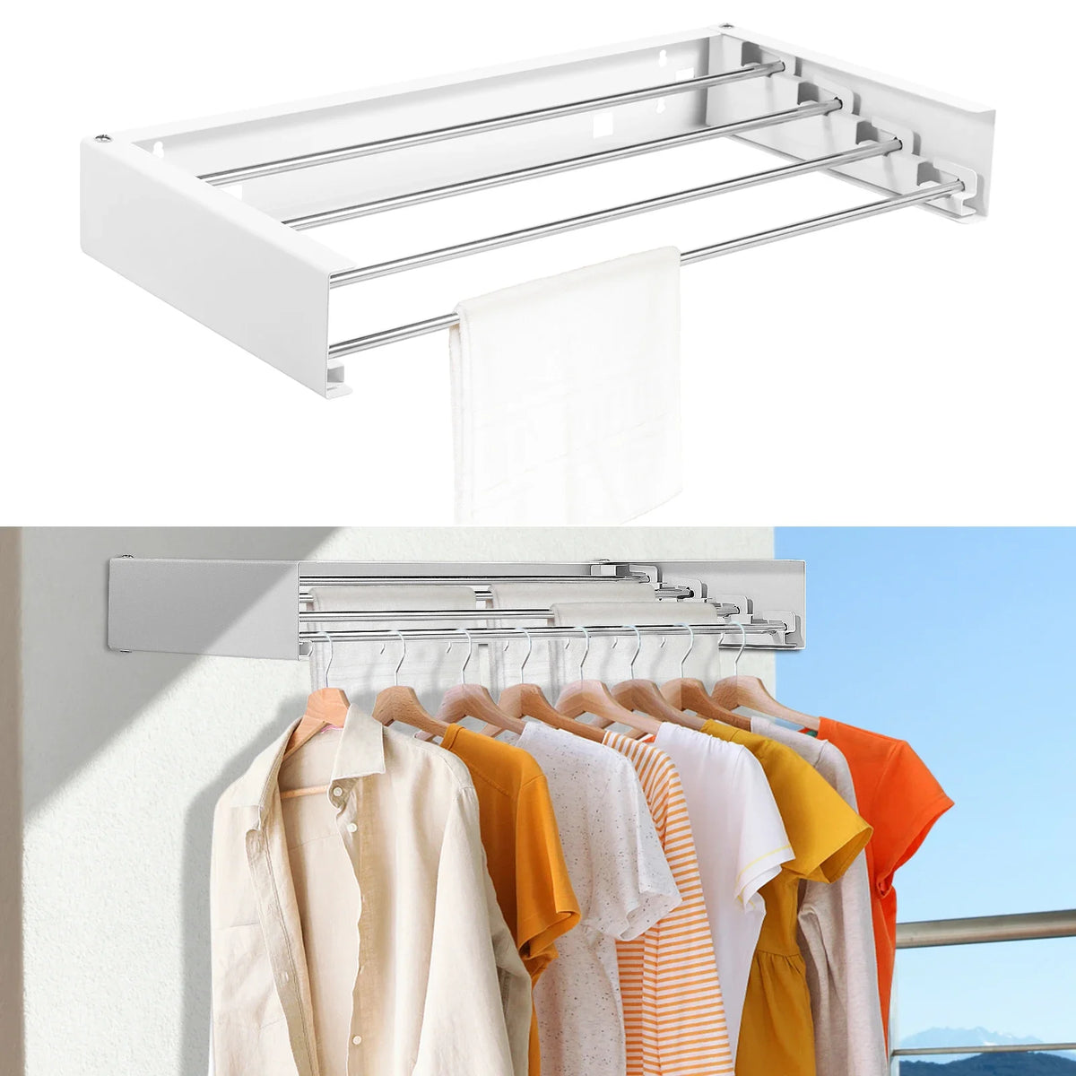 Folding Clothes Hanger Stainless Steel Laundry Drying Rack