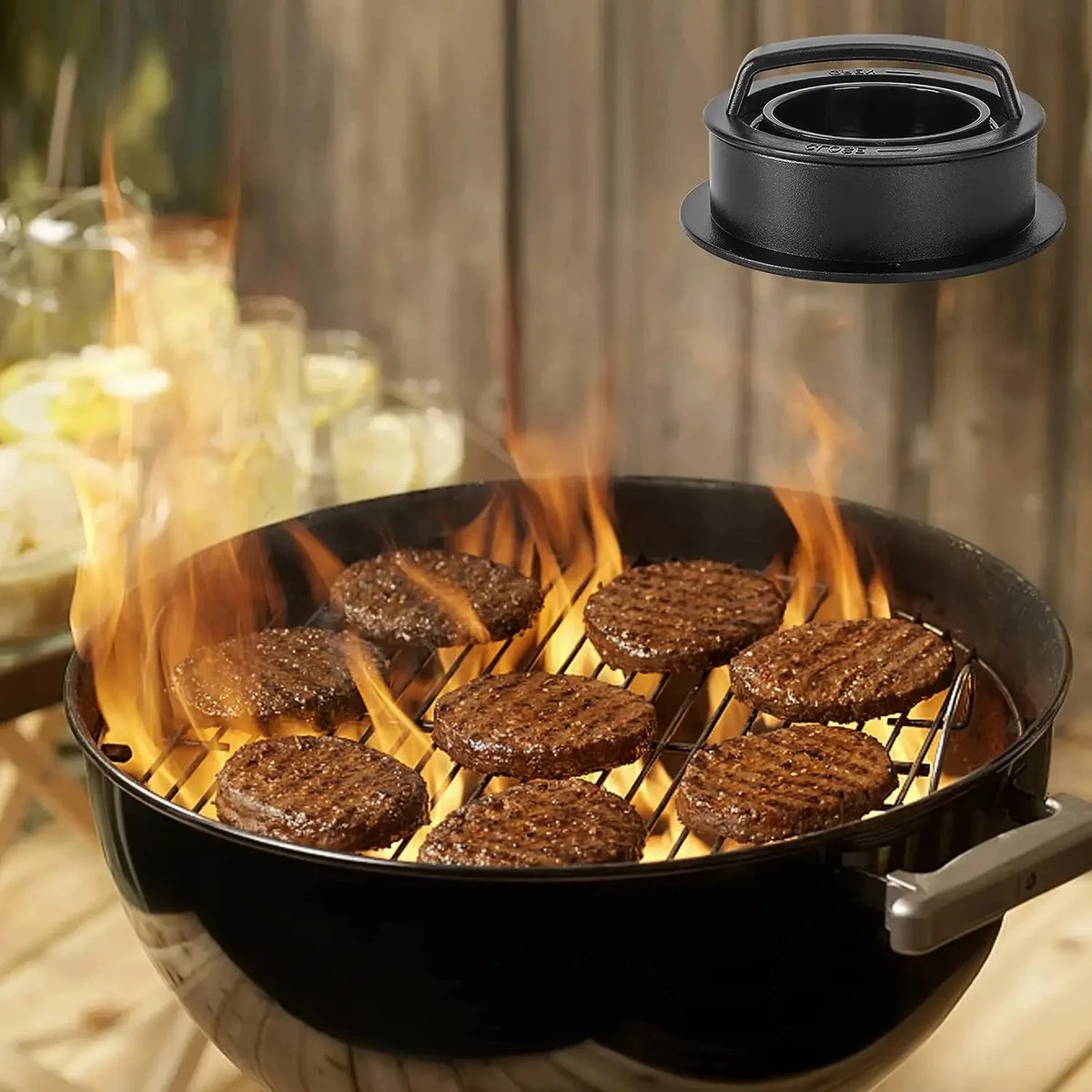 3in1 Round Hamburger Burger Press Beef Grill Food-Grade