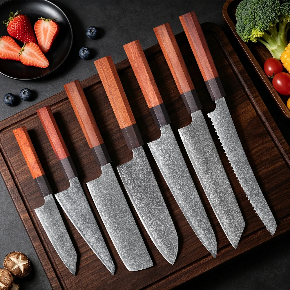 Turwho Hand Forged Japanese Chef Knife Damascus Steel