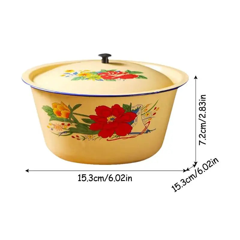 Bowl Enamel Bowls Enamelware Basin Soup Salad Serving