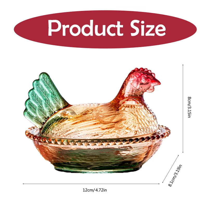 Dinnerware Retro Glass Candy Dish Hen On Nest