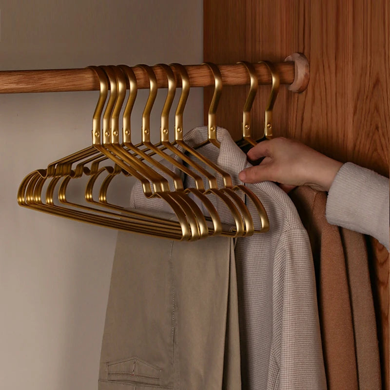 10pcs Matte Gold Hanger Clothes Horse Aluminum Alloy