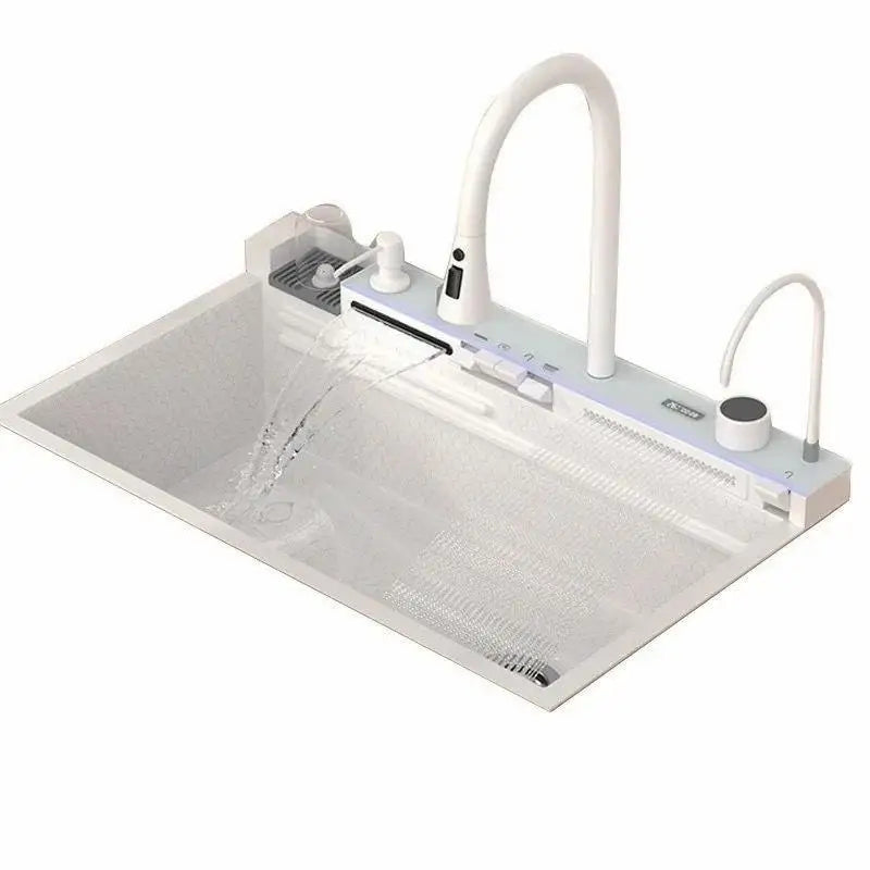 Stainless Steel Waterfall Sink Large Slot Integrated Digital
