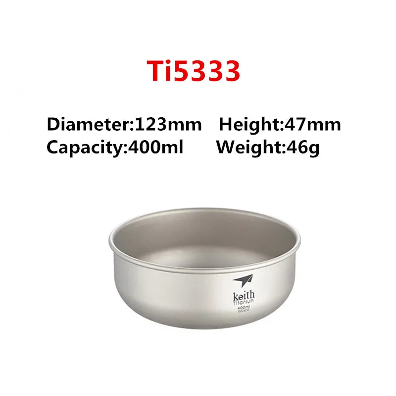 Keith Camping Tableware Titanium Bowls Pan Fruit Vegetable