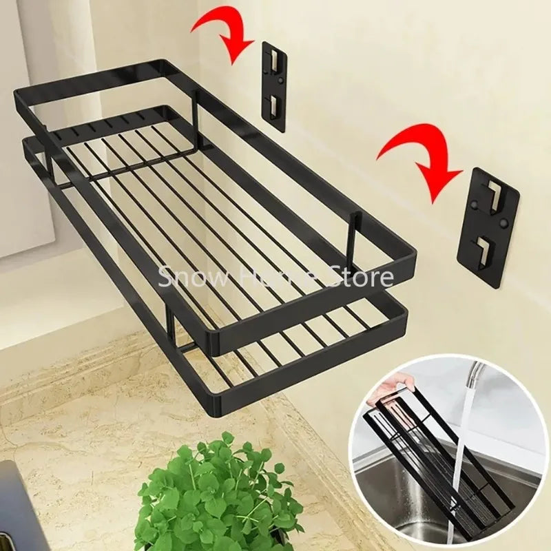 Bathroom Organizer Wall Mount Bracket Holder Wall Storage