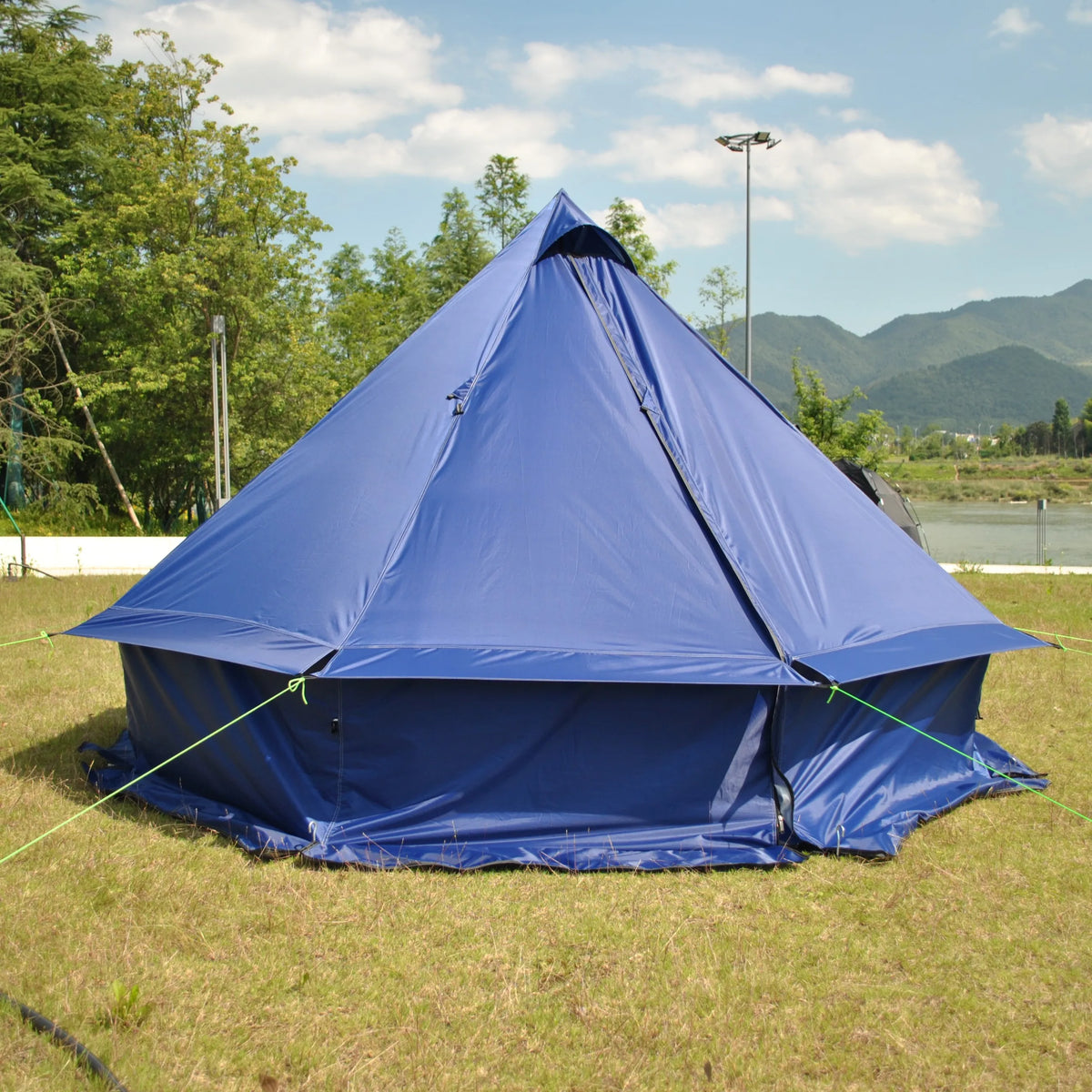 Person Large Pyramid Tent Four Seasons Camping Chimney