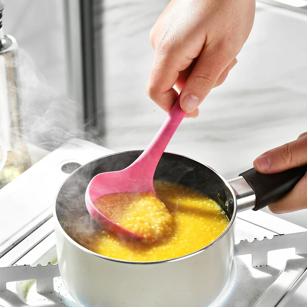 1/6pcs Pink Silicone Utensil Non-Stick Pans Silicone Spatula