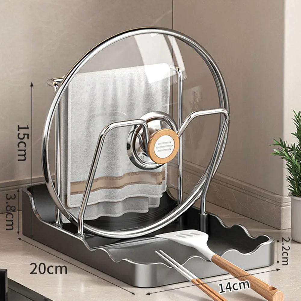 Pot Lid Rack Spoon Rest Stainless Steel Spatula