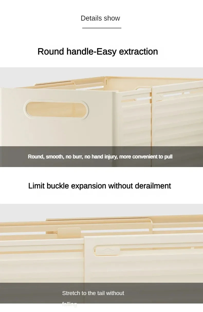 1pc Retractable Drawer Organizer Length Adjustable Cabinet