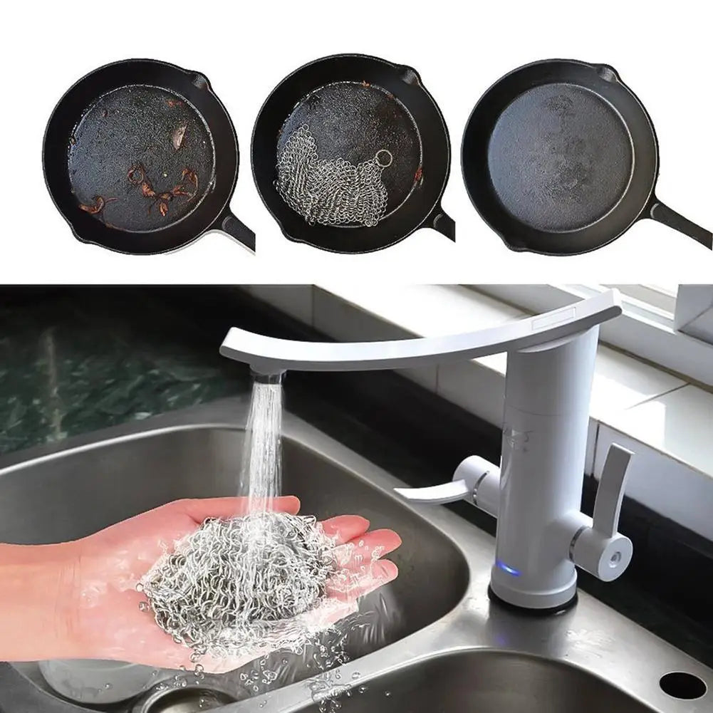 Cleaning Ring Stainless Steel Cleaner Chainmail Scrubber Brush