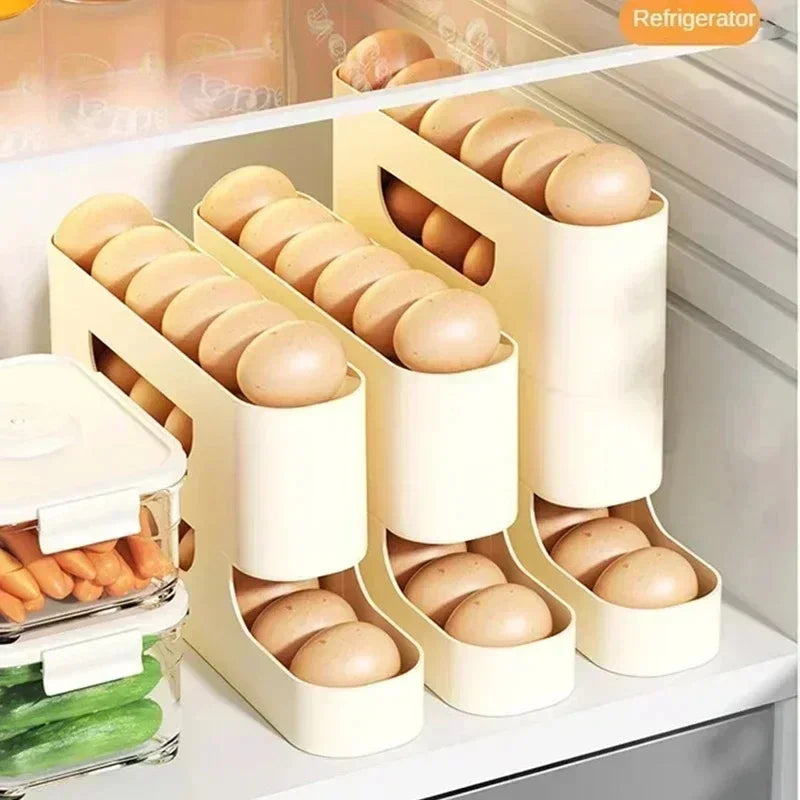 2/3/4 Tier Egg Holder Storage Container Automatic Rolling