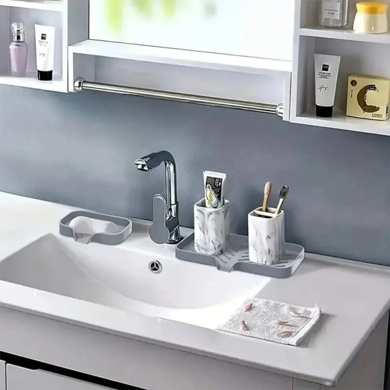 1pcs Sink Silicone Tray Drain Soap Sponge Storage
