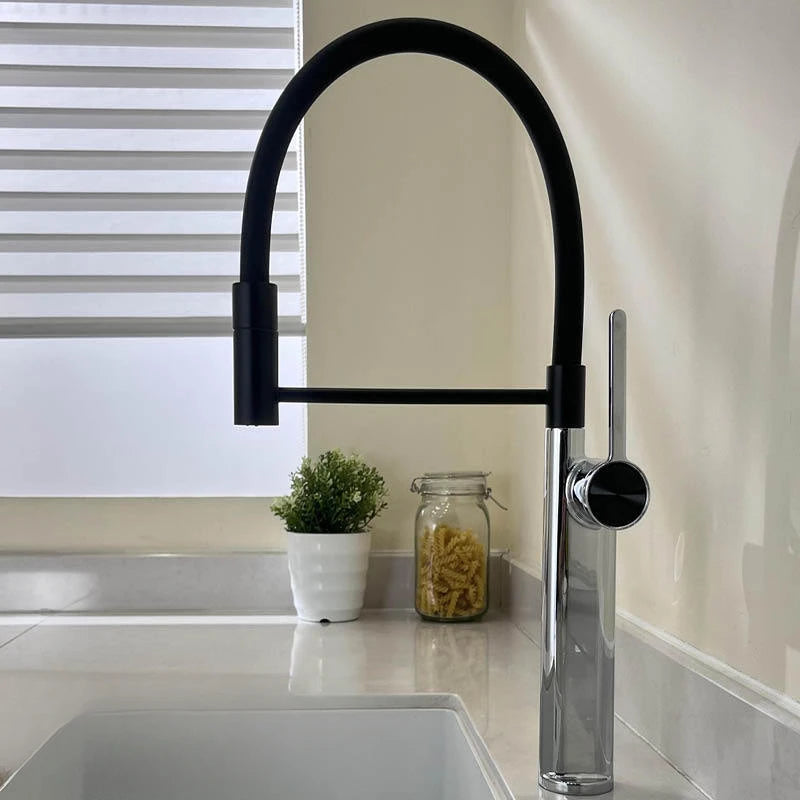 Brushed Gold Pull Down Faucet Magnetic Docking 360