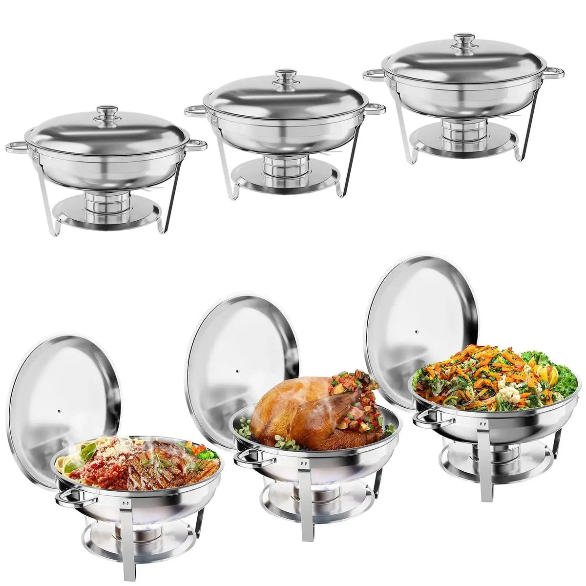 Chafing Dish Buffet Round Stainless Steel Chafer Food