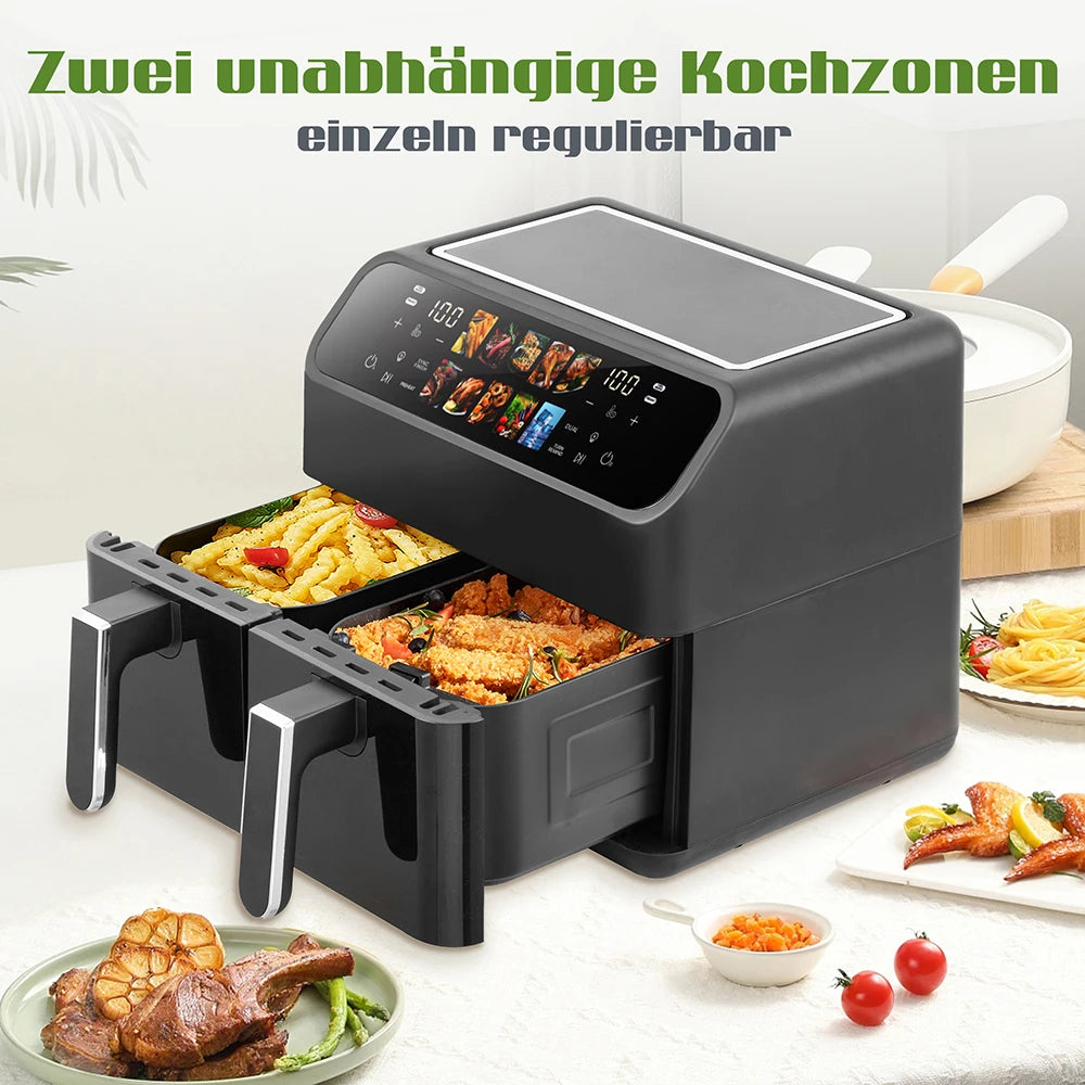 Air Fryers 9l Dual Basket Oven Oilless Cooker