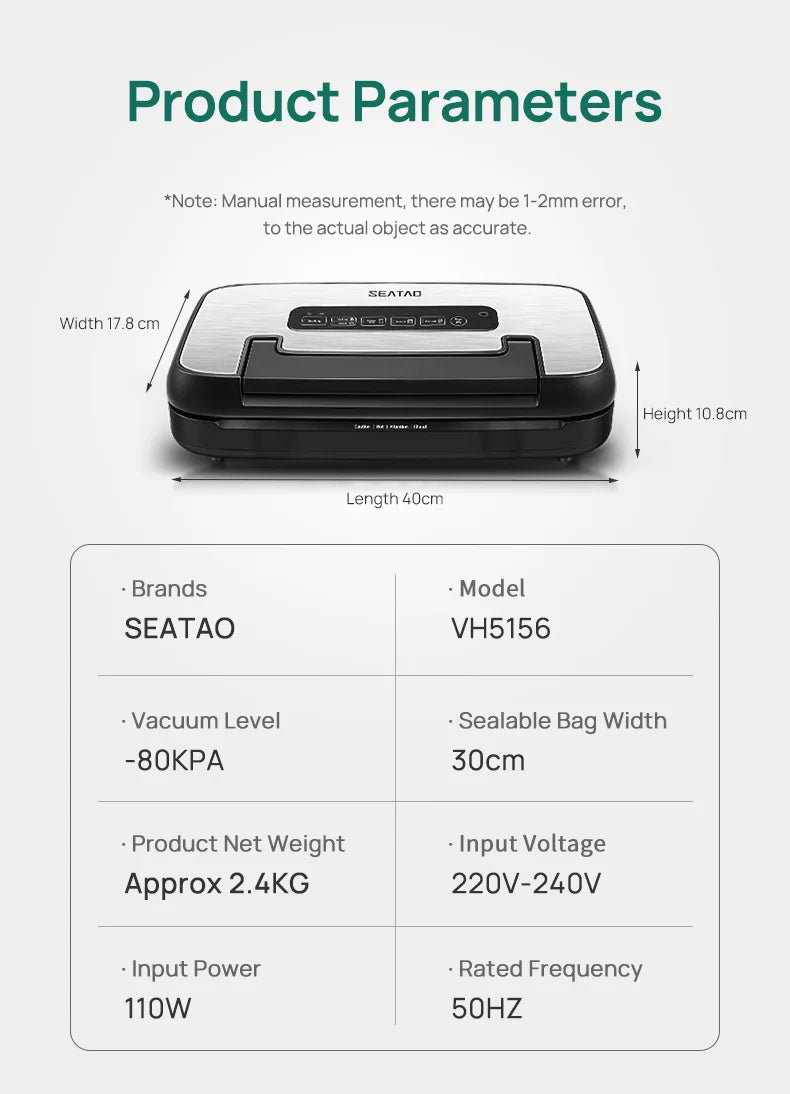 Seatao Vh5156 Vacuum Packing Machine Automatic Multi Functional