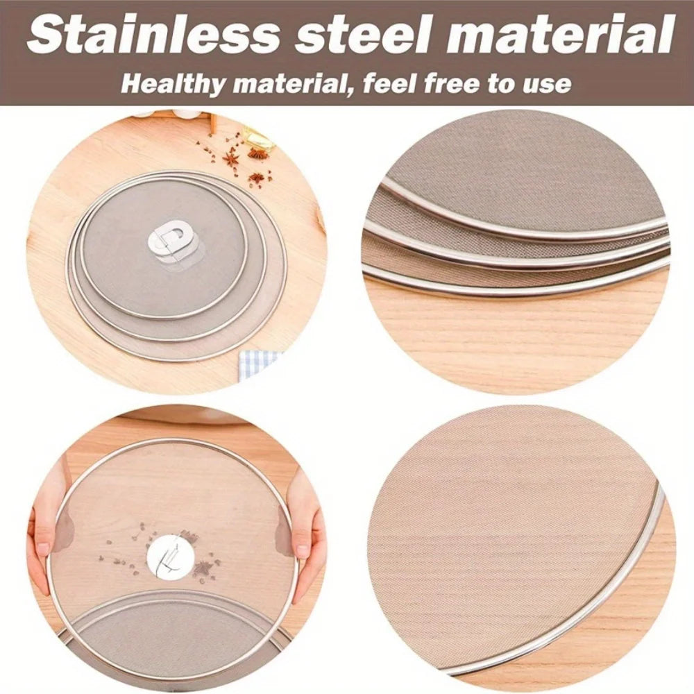 1/3pcs Splatter Screen Frying Pan Cooking Stainless Steels