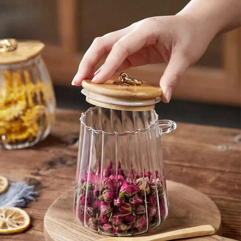 Airtight Food Containers Storage Pots Glass Jar Lid