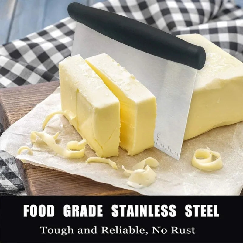 Stainless Steel Dough Scraper Chopper Silicone Handle Versatile