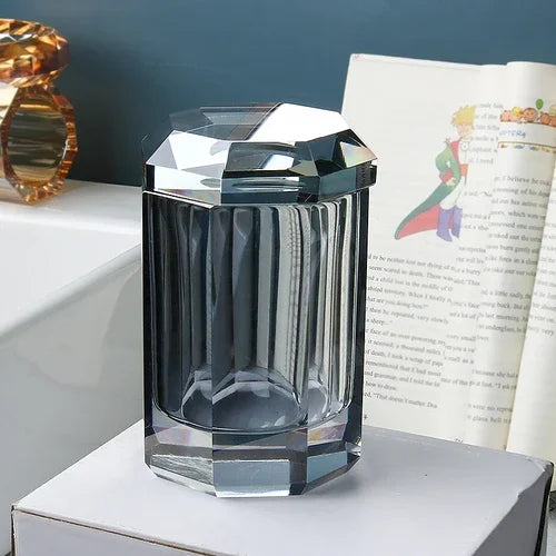 Crystal Glass Bathroom Kit Couple Mouthwash Cup Tray