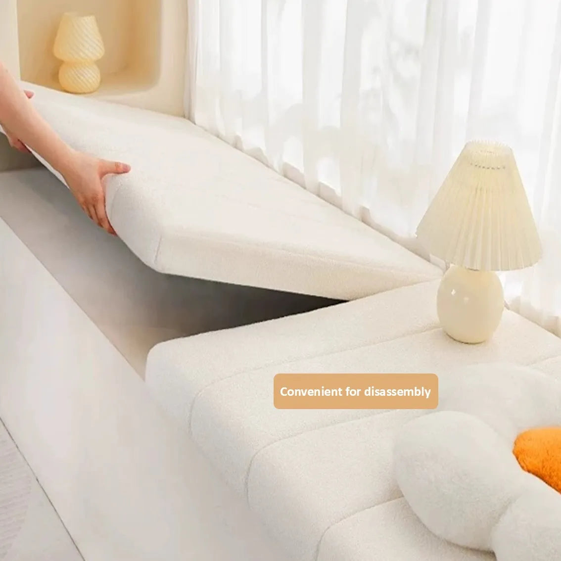 Custom Teddy Waterproof Fabric Sofa Cushion Bay Window