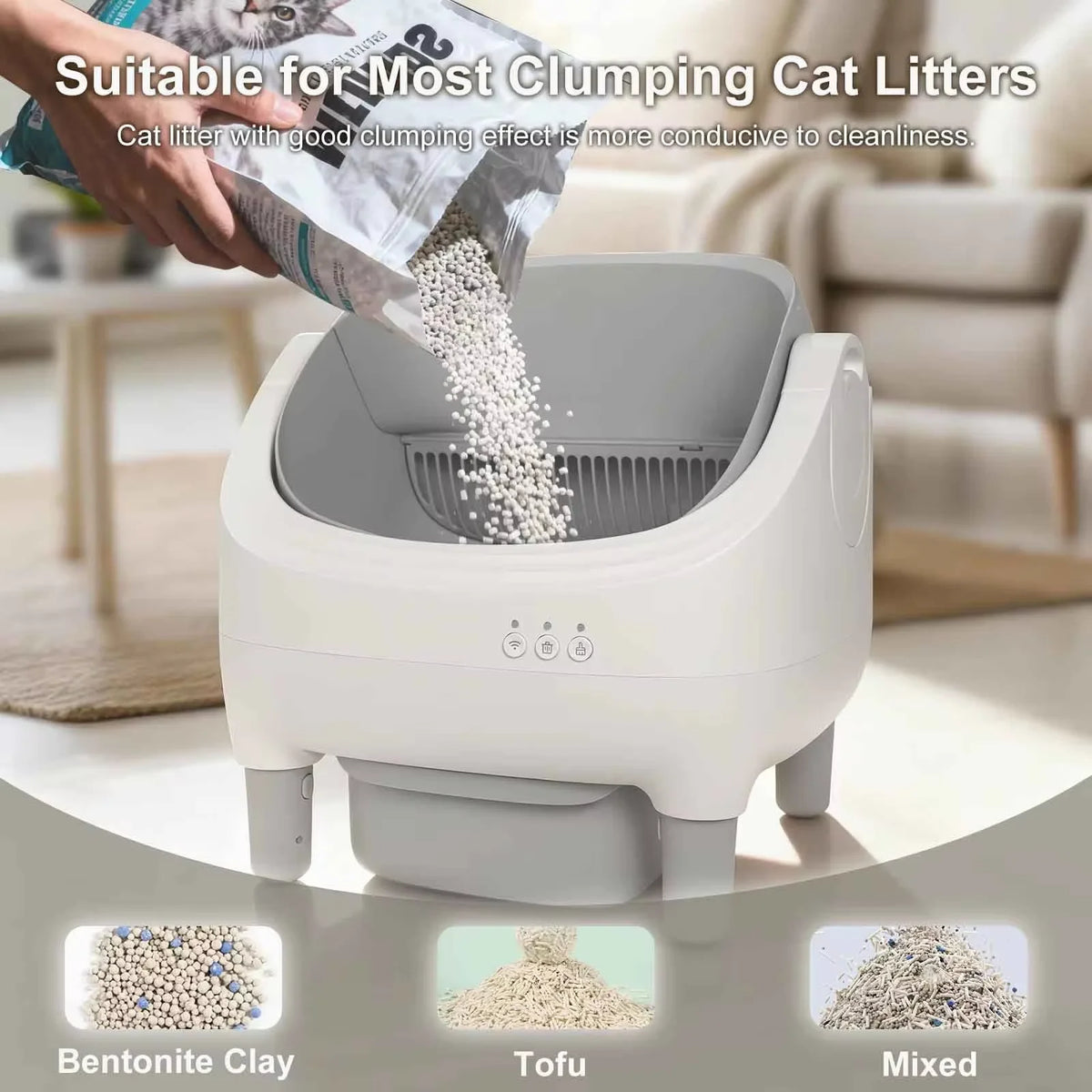 Miaoerduo 75l Self-Cleaning Cat Litter Box App Real-Time