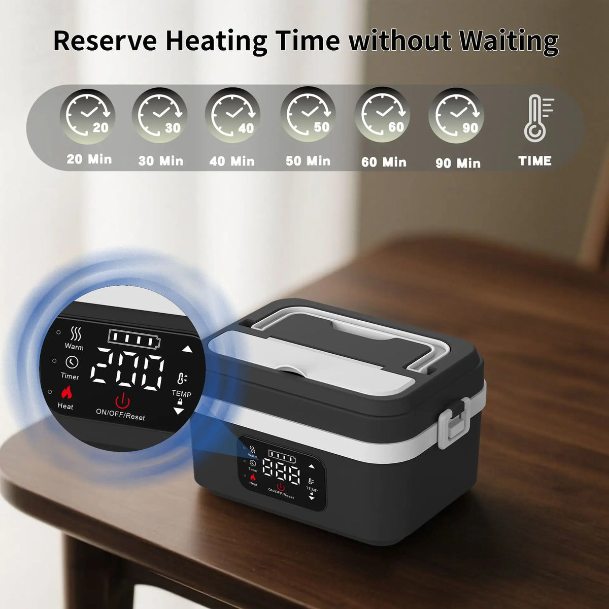 8000mah Electric Lunch Box Upgraded Water-Free Smart Heat
