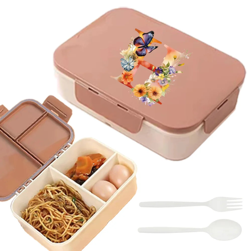Flip Lid Compartment Lunch Box Food Organizer Case
