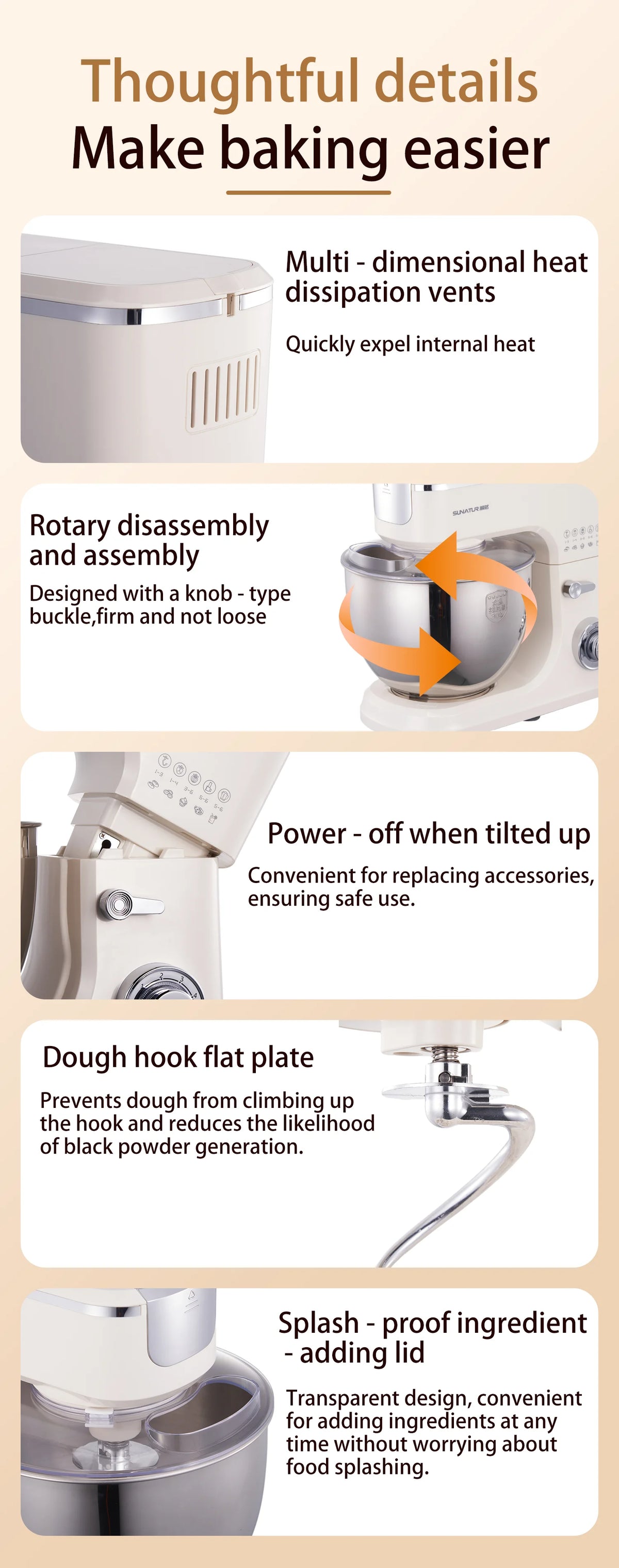 Sunatur 8l Stand Mixer Machine 2000w Electric Blender