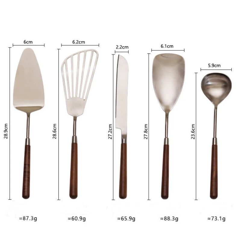 Jaswehome 5pcs Stainless Steel Cooking Spoon Frying Spatula