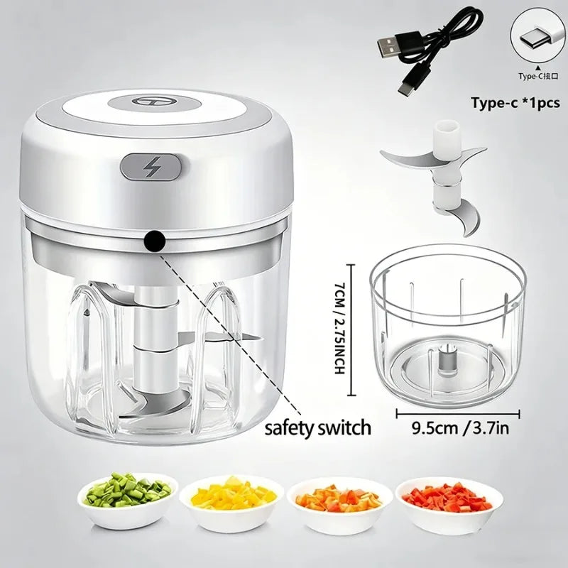 Electric Food Chopper Mini Garlic Masher Crusher Usb