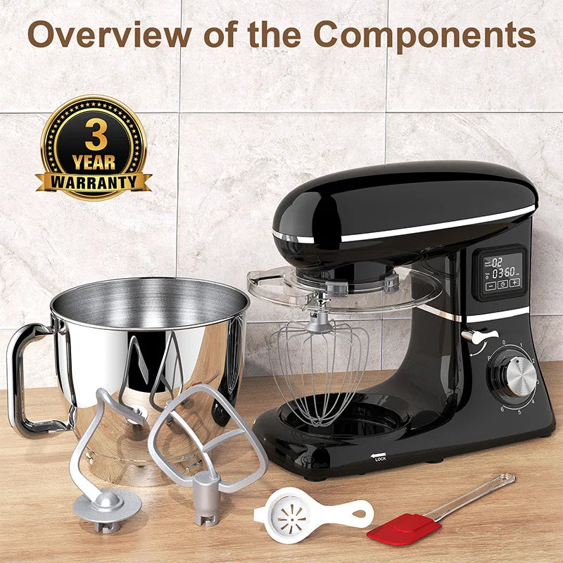 Commercial Stand Mixer 1500w 5l Stainless Steel Bowl