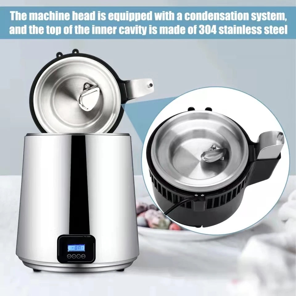 4l Water Distiller 750w Stainless Steel Bottle Food-Grade