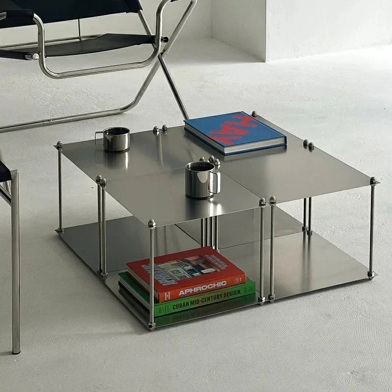 Bauhaus Stainless Steel Metal Modular Storage Rack Floor