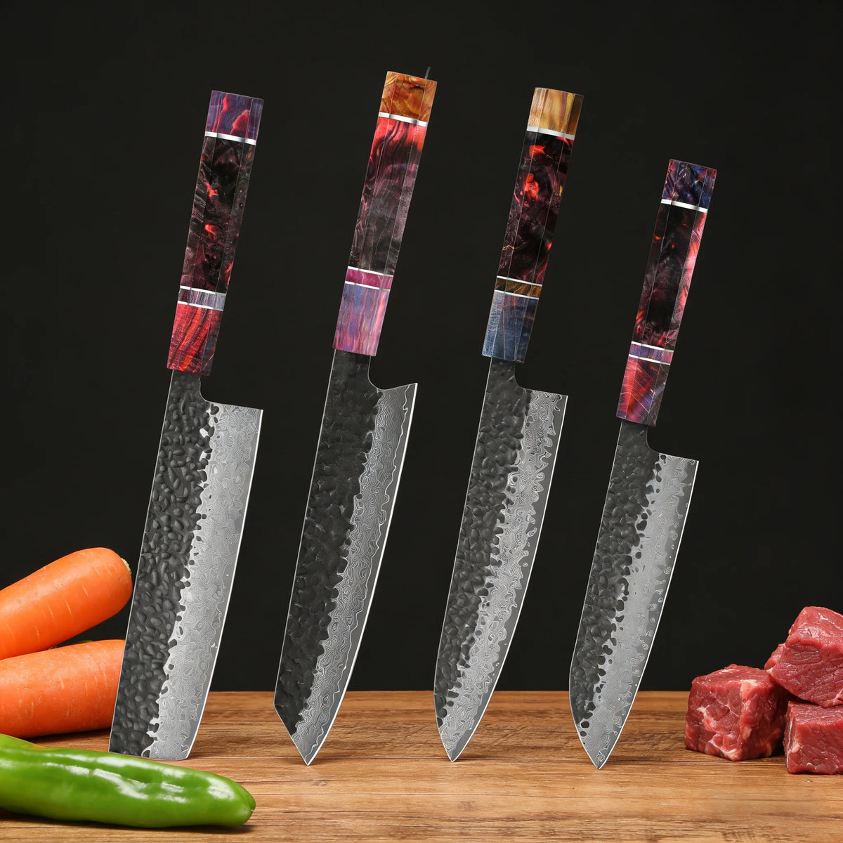 1/2/3/4pcs Knives Hand Forged 67 Layers Damascus Steel