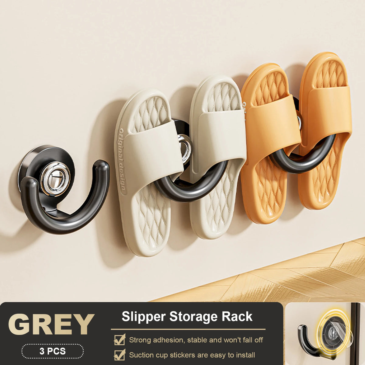 Slippers Rack No Punching Bathroom Simple Slipper Hook