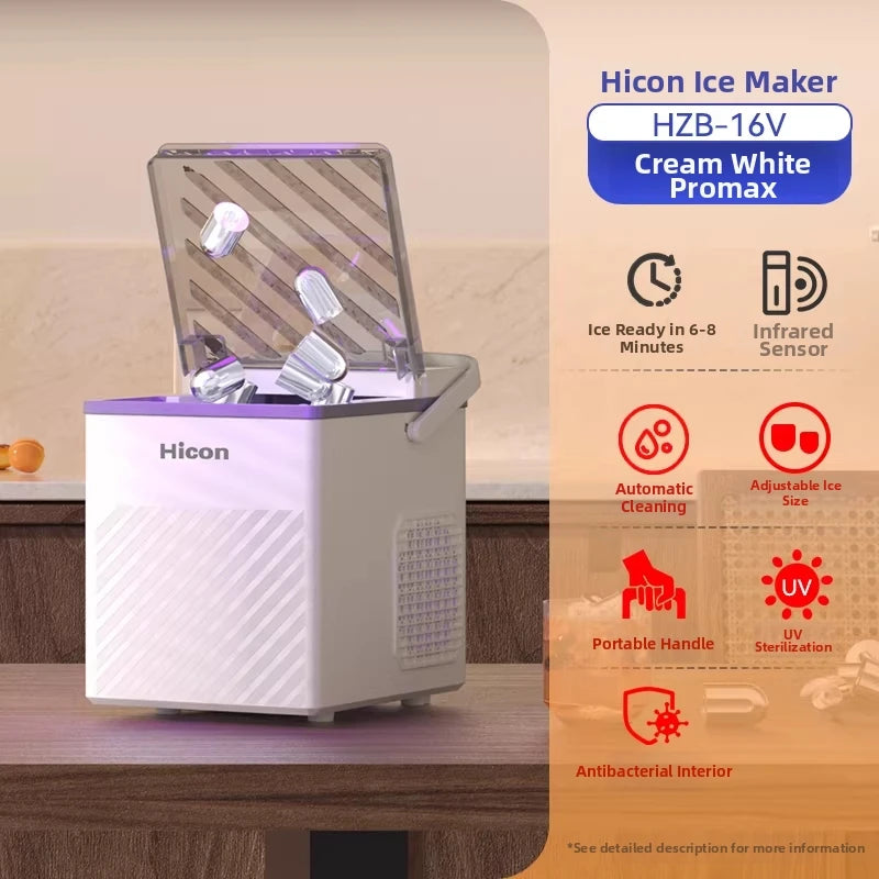 15kg/Day Automatic Ice Maker Machine Compact Home/Dorm/Outdoor