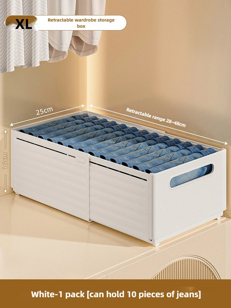 Adjustable Clothes Storage Box Closet Organizer Categorized