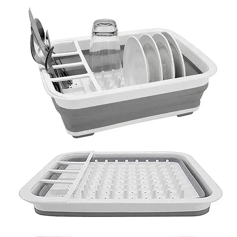 Foldable Dish Rack Storage Water Leakage Tableware Bowl