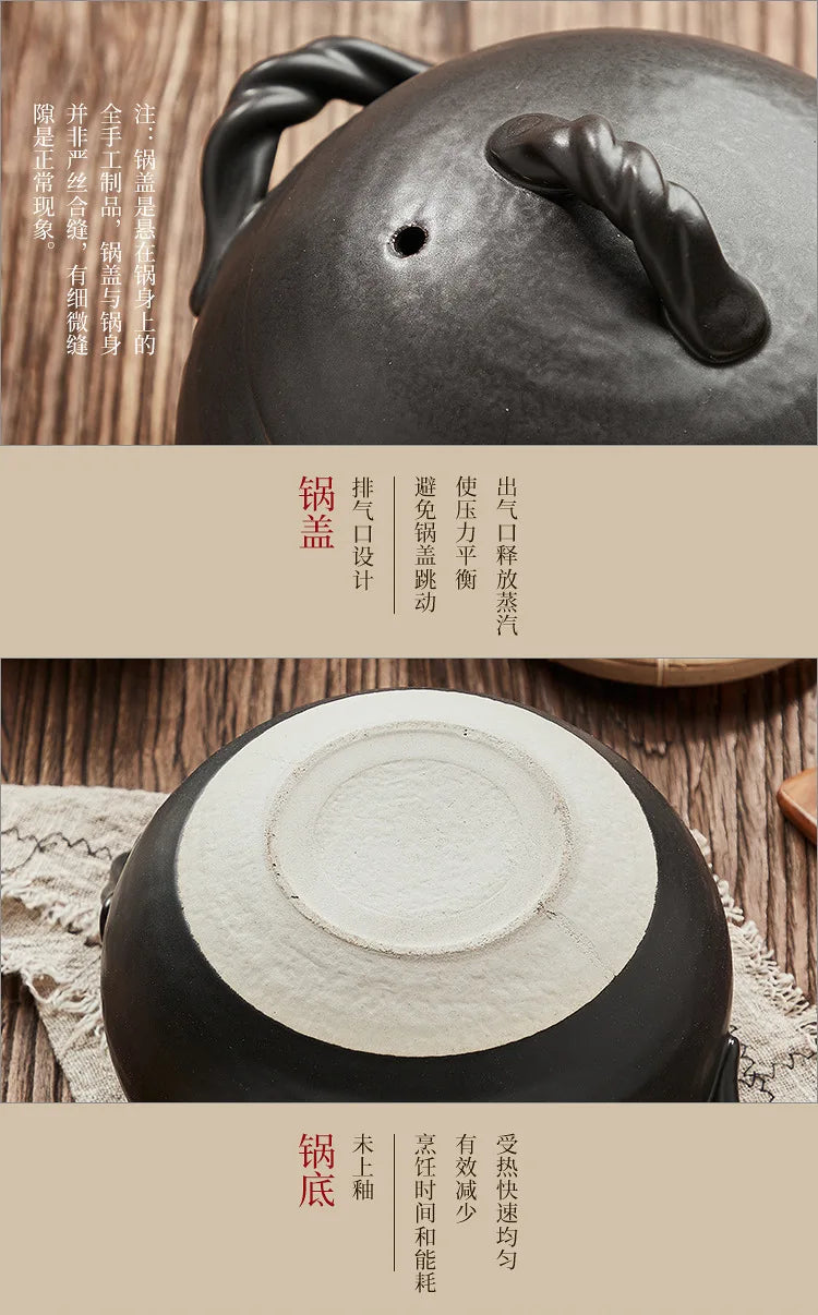 Japanese Ceramic Casserole Creative Spherical Clay Saucepan Stew