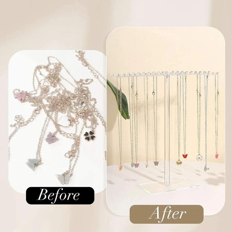 Diy Jewelry Organizer Display Stand Acrylic Necklace Hanging