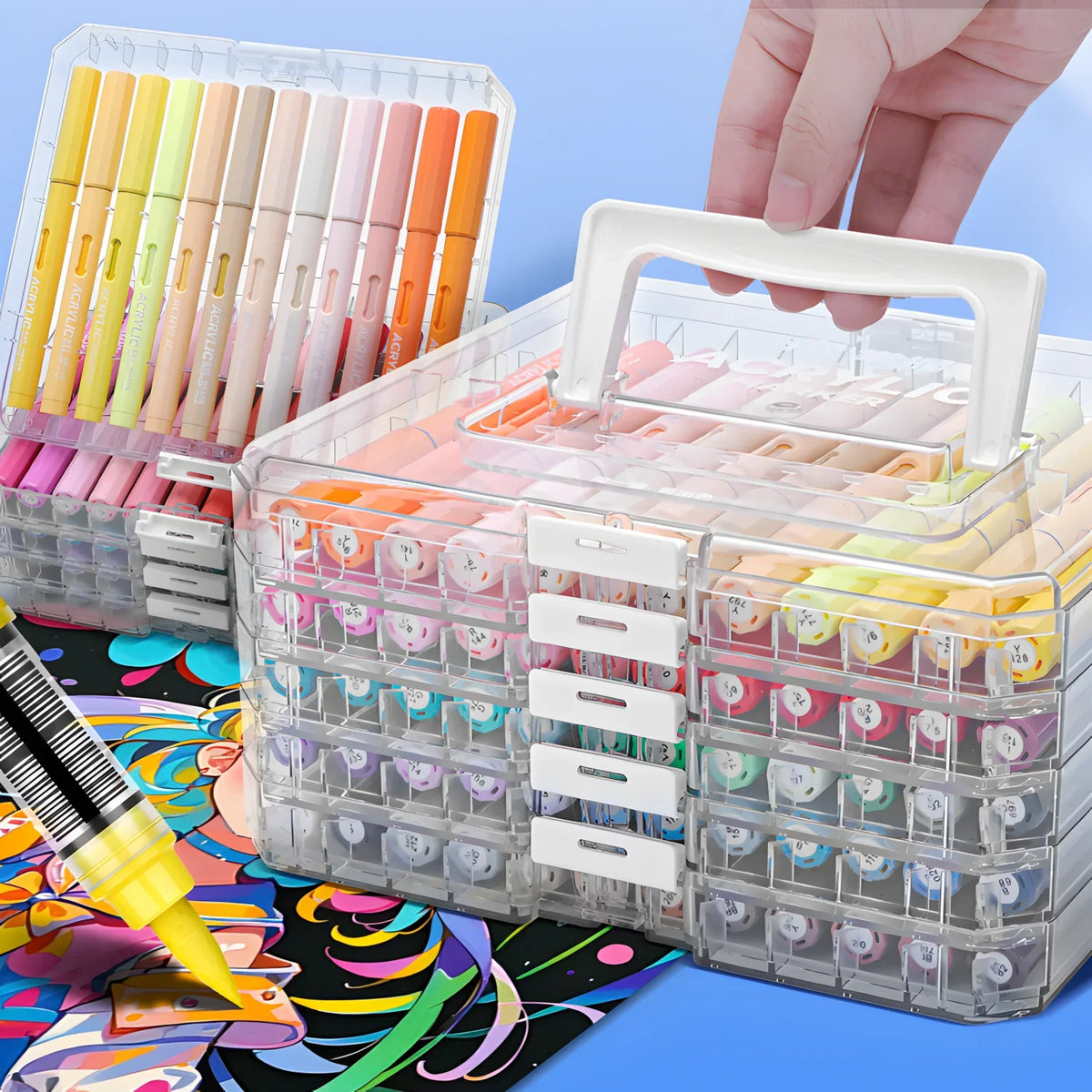 24/36/48/60/84 Colors Automatic Ink Control Acrylic Paint Markers