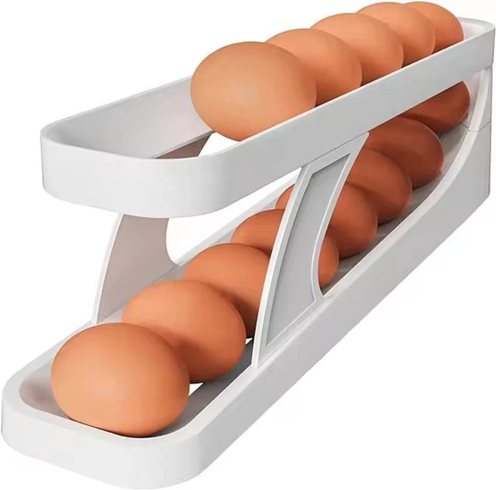 Automatic Rolling Double-Layer Egg Dispenser Egg Holder Dispenser