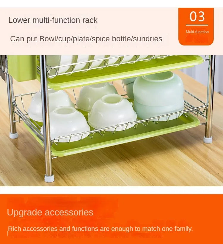 Dish Drying Rack Adjustable Stainless Steel Tier Plates