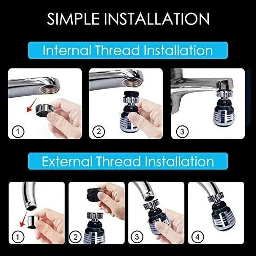 Modes 360 Rotatable Bubbler High Pressure Faucet Extender
