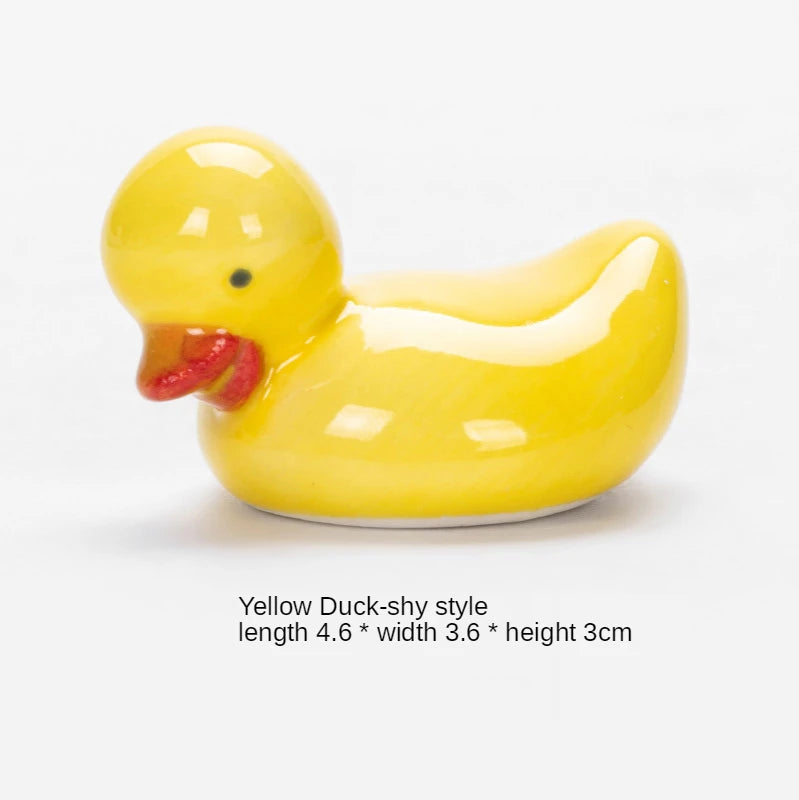 1-5pcs Funny Duck Ceramic Crafts Chopstick Shelf Resturant