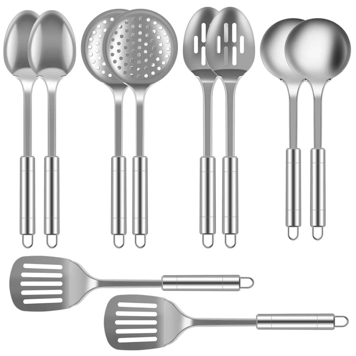 5/10pcs Cooking Utensils Stainless Steel Shovel Soup Spoon